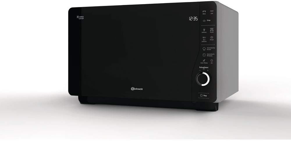 Bauknecht ExtraSpace Crisp MW 427 SL/Kombination Grill und Mikrowelle/Maximale Flexibilität-Ohne Drehteller/ 800 W/ 25 L Garraum/Grill 1000 W/Crisp-Funktion/Dampfgarfunktion/AutoClean, Silber