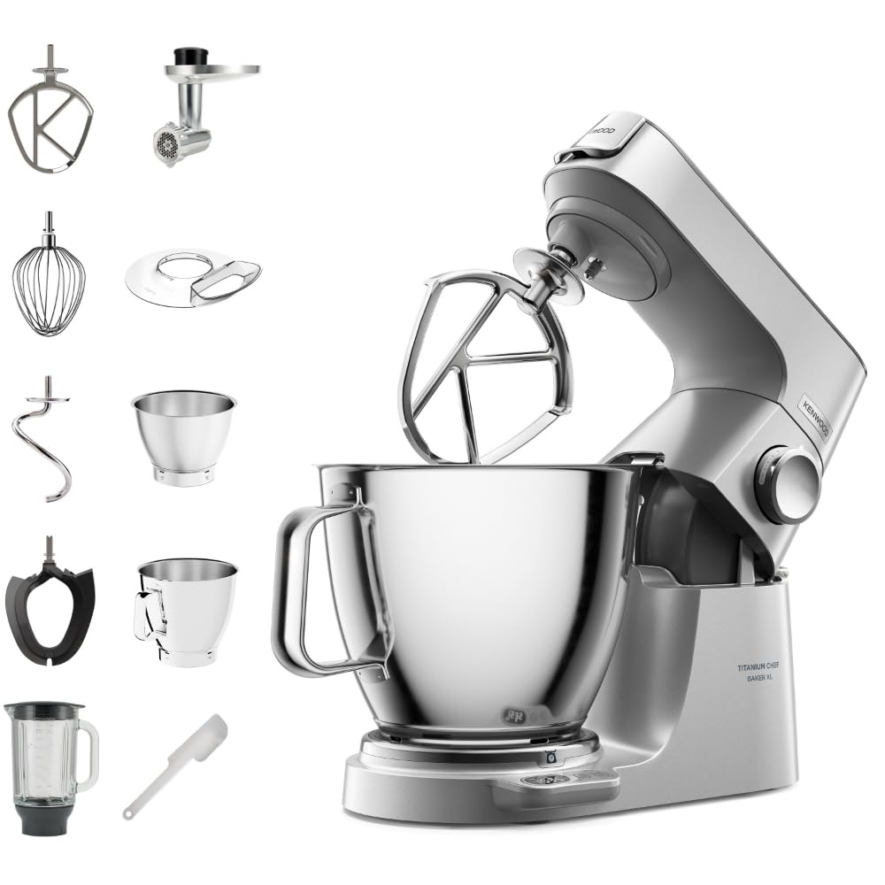 Kenwood Titanium Chef Baker - Küchenmaschine 5l+3,5l Schüsseln 1200W Silber
