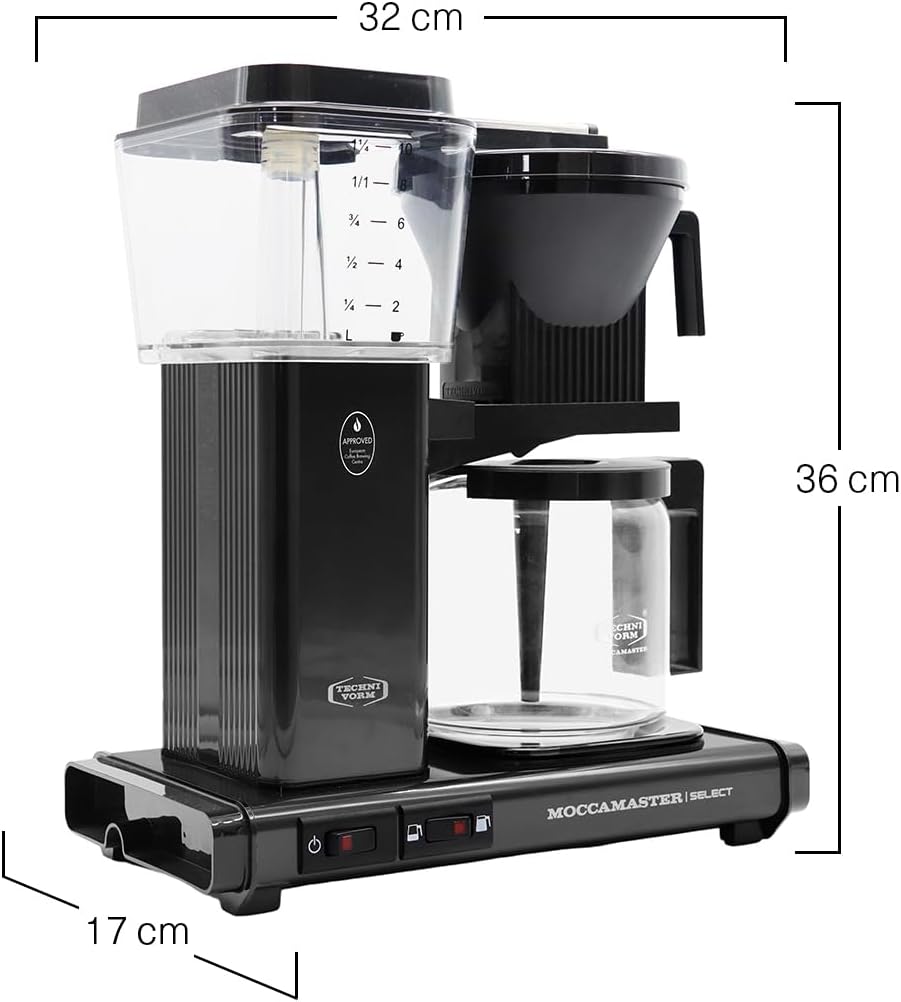 Moccamaster KBG Select, Filtermaschine Kaffee, Kaffeemaschine, Filterkaffee, Schwarz, 1.25L