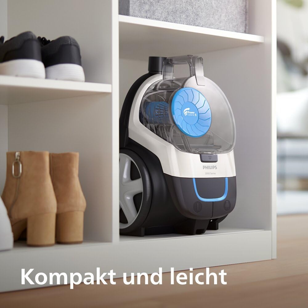 Philips Beutelloser Staubsauger 3000 Serie, Weiß, 900 W