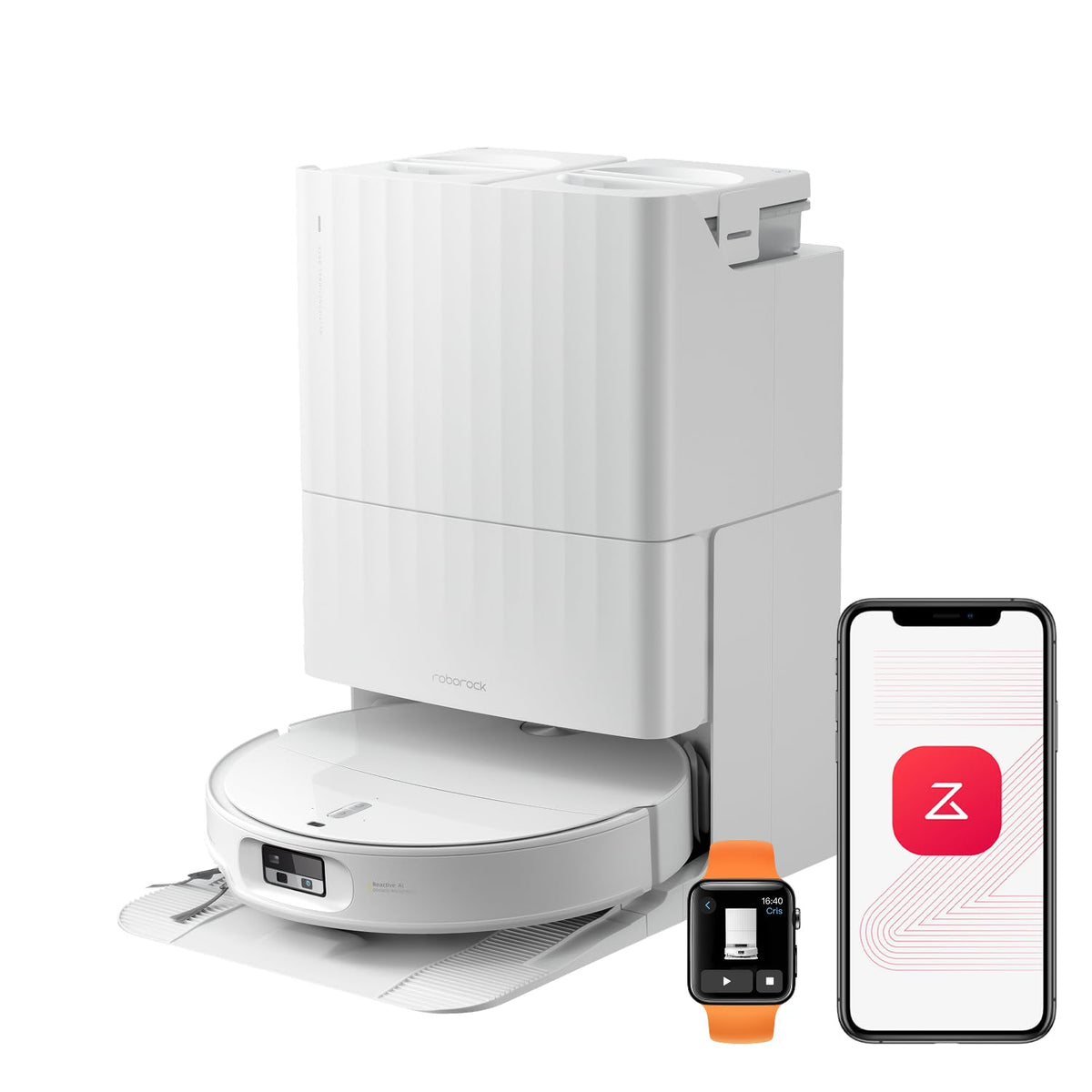 roborock Qrevo Edge 2 Set Saugroboter mit Wischfunktion&Hebarem Wischmopp