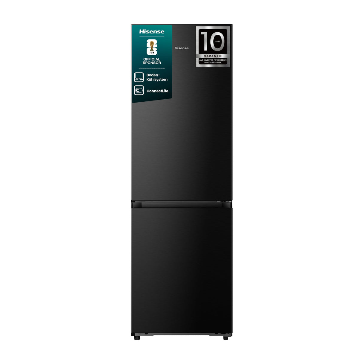 Hisense RB327N4AD2 Kühl-Gefrierkombination/NoFrostPlus/Multiflow 360°/ Flaschenhalter/HolidayMode/FreshZone/ 256L (171+85)/ Essential/BxHxT: 55×182,4×55,7cm/ Silber [Energieklasse E]