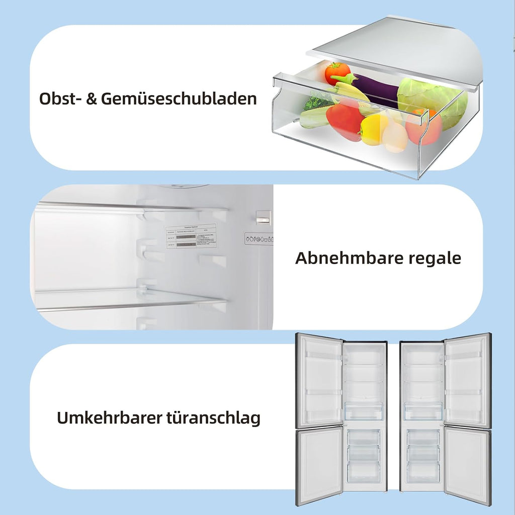 CHiQ Kühl-Gefrierkombination 157L(109L/48L), EEK C, 4-Sterne Gefrieren