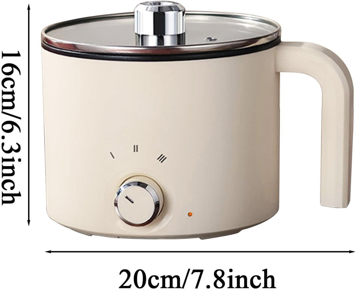 Electric Pot | 7.87 x 7.68 x 6.3 Inch Overheat Protection Cookware | Electric Cooking Pot For Dorm - For College Students Teens Egg Pasta Soup Steak Oatmeal Apartment Dorm