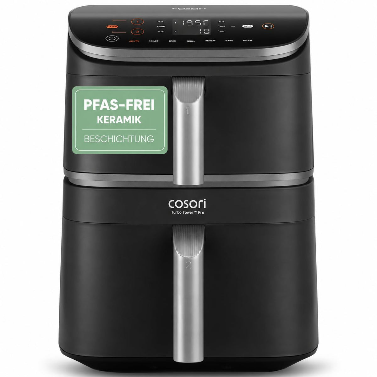 Cosori Airfryer, Testsieger, 10,8L Turbo Tower Pro Smart