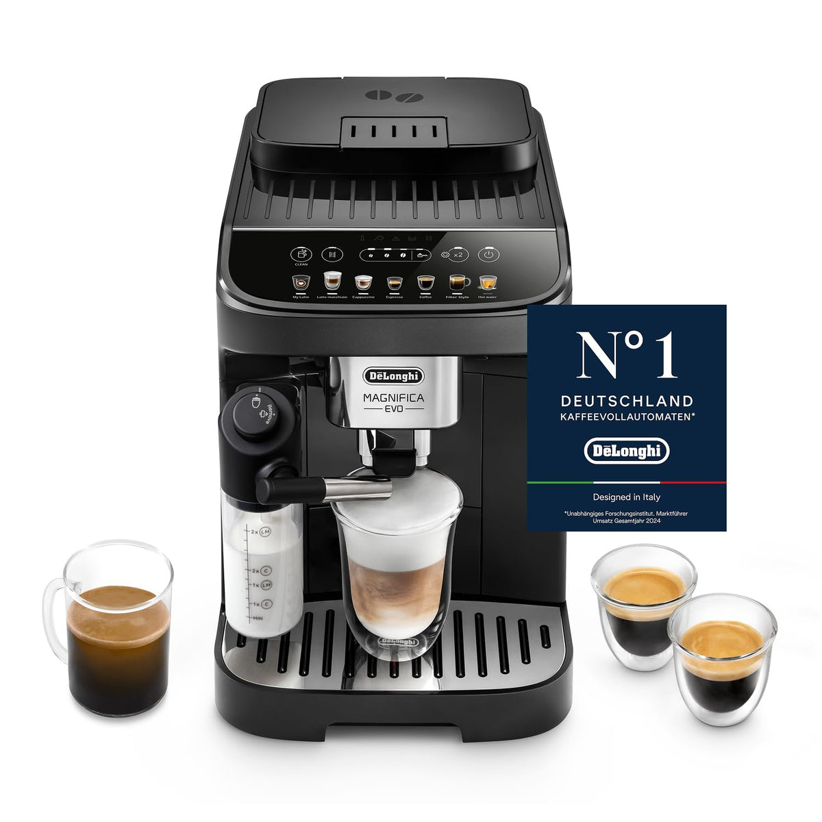 De'Longhi Magnifica Evo - Kaffeevollautomat 7 Getränke Silber-Schwarz