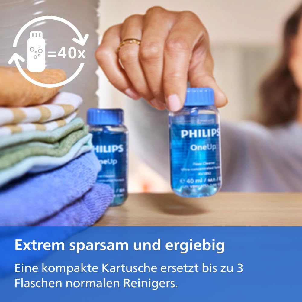 PHILIPS OneUp 5000 Elektrischer Wischmopp, Blau, 2X sauberere Böden