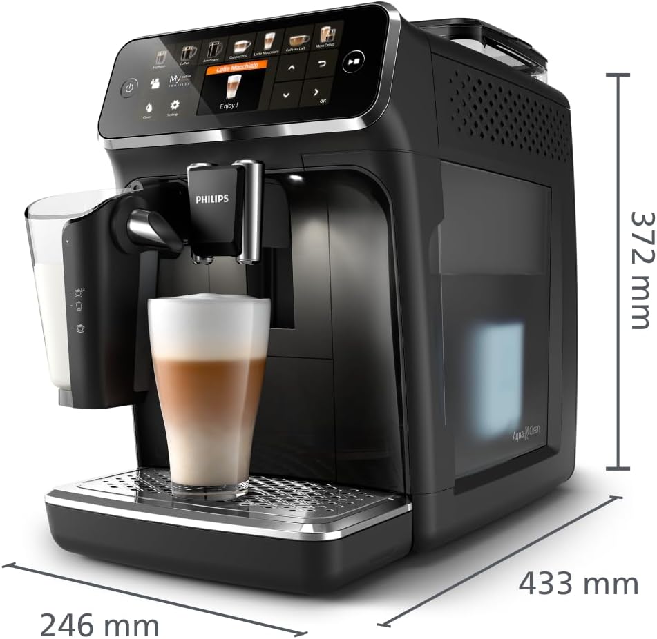 PHILIPS Kaffeevollautomat LatteGo 5400 Serie, Schwarz, 12 Spezialitäten
