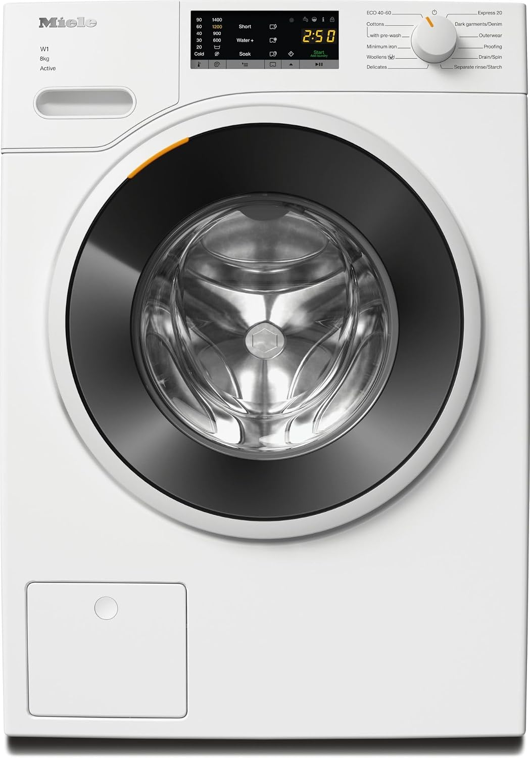 MIELE WWA120 WCS 8kg Active W1 White Edition Waschmaschine (8 kg, 1400 U/Min., A, Flusenfilter, Fremdkörperfilter)