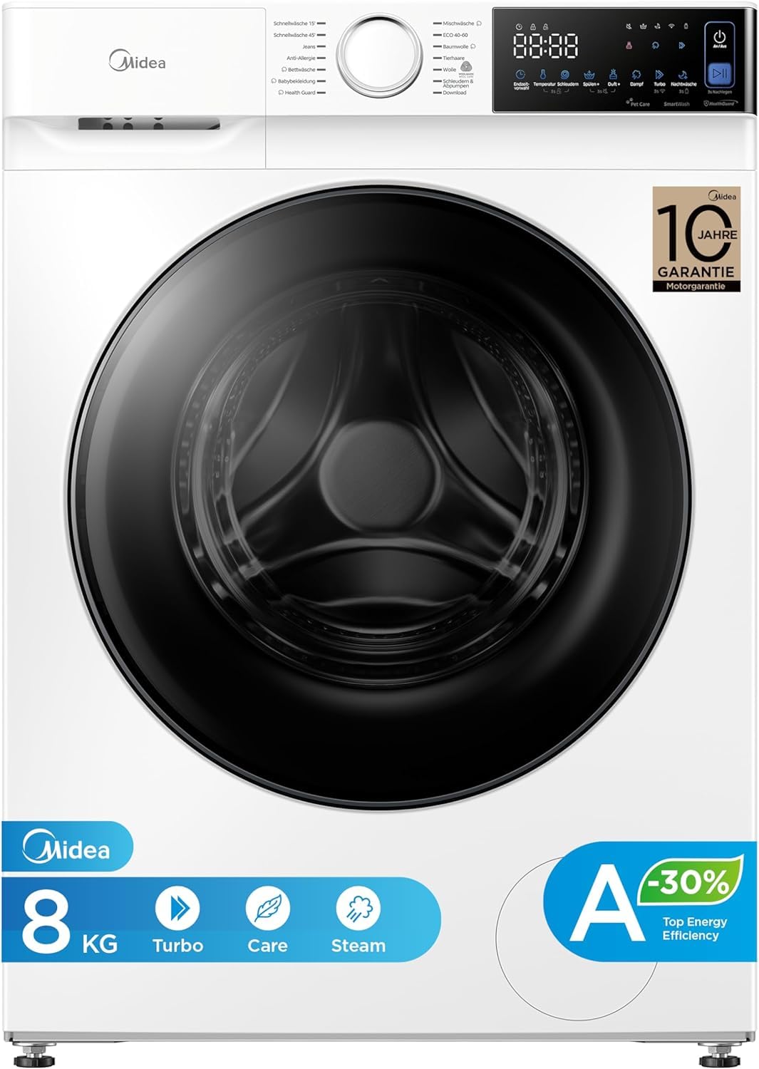 Midea Waschmaschine 10 kg Energieeffizienzklasse A-10% weiß MFV3EW100BA10