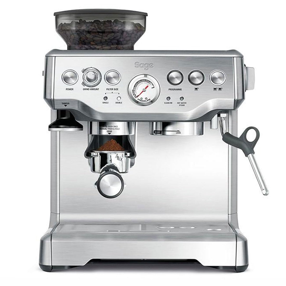Sage appliances SES875 Espresso Machine, 18/8, Brushed Stainless Steel