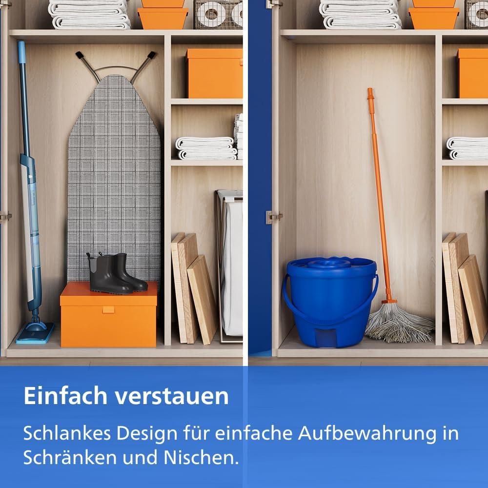 PHILIPS OneUp 5000 Elektrischer Wischmopp, Blau, 2X sauberere Böden