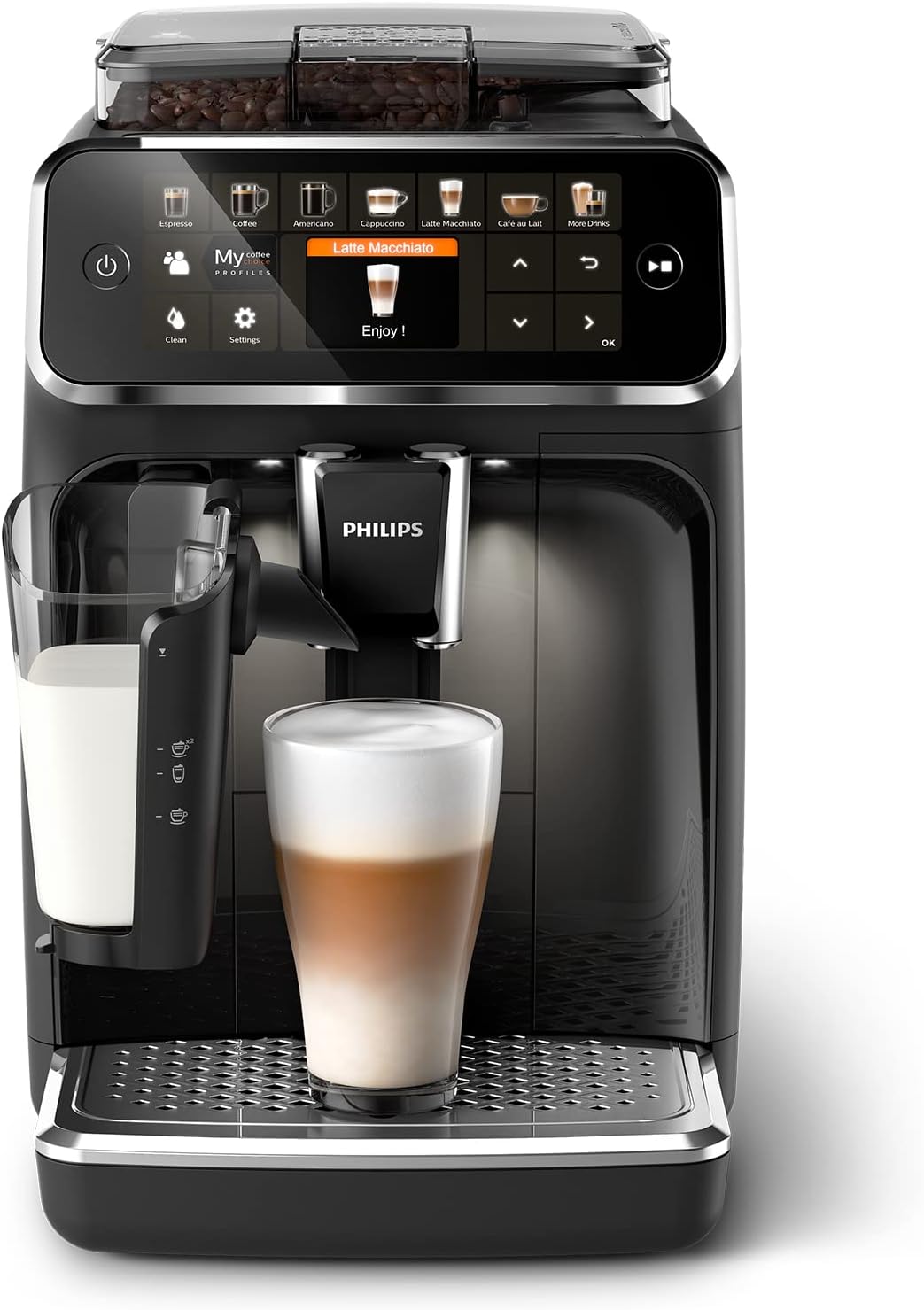 PHILIPS Kaffeevollautomat LatteGo 5400 Serie, Schwarz, 12 Spezialitäten