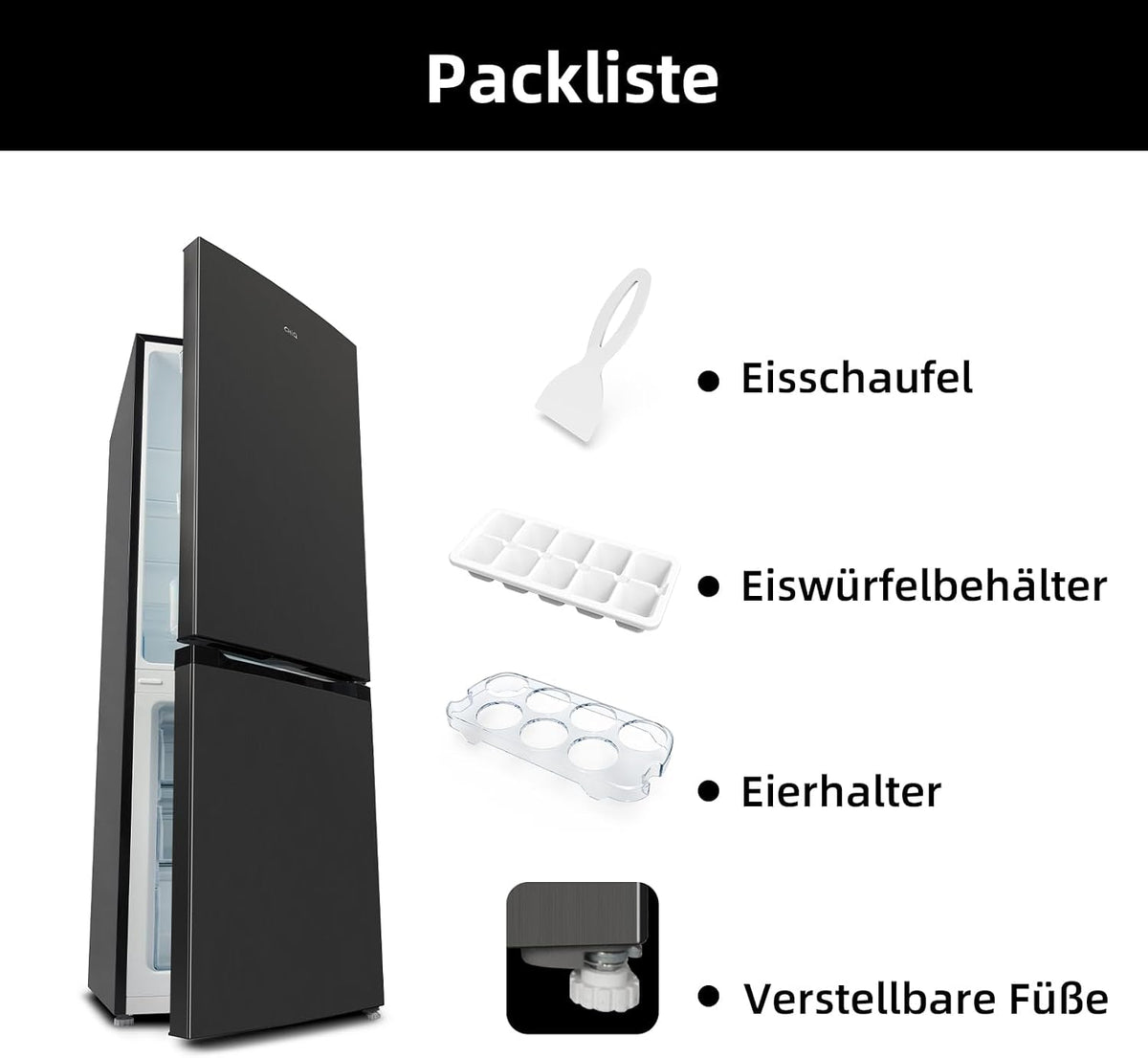 CHiQ Kühl-Gefrierkombination 157L(109L/48L), EEK C, 4-Sterne Gefrieren