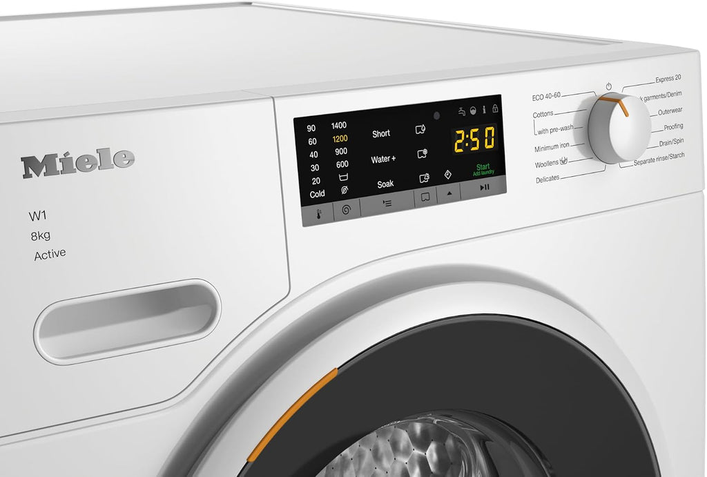 MIELE WWA120 WCS 8kg Active W1 White Edition Waschmaschine (8 kg, 1400 U/Min., A, Flusenfilter, Fremdkörperfilter)