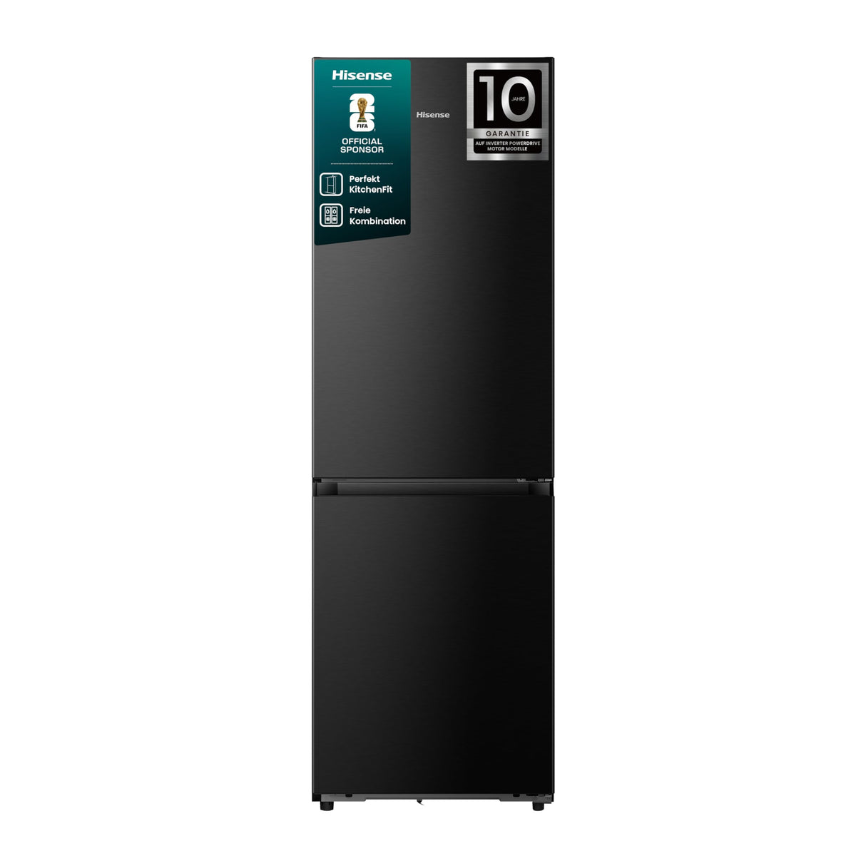 Hisense RB327N4AD2 Kühl-Gefrierkombination/NoFrostPlus/Multiflow 360°/ Flaschenhalter/HolidayMode/FreshZone/ 256L (171+85)/ Essential/BxHxT: 55×182,4×55,7cm/ Silber [Energieklasse E]