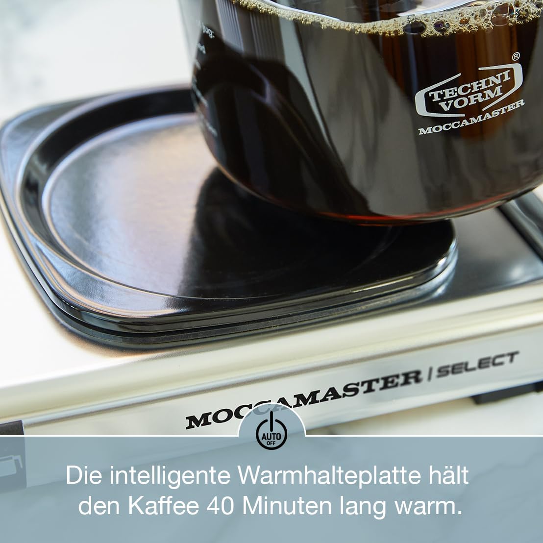 Moccamaster KBG Select, Filtermaschine Kaffee, Kaffeemaschine, Filterkaffee, Schwarz, 1.25L