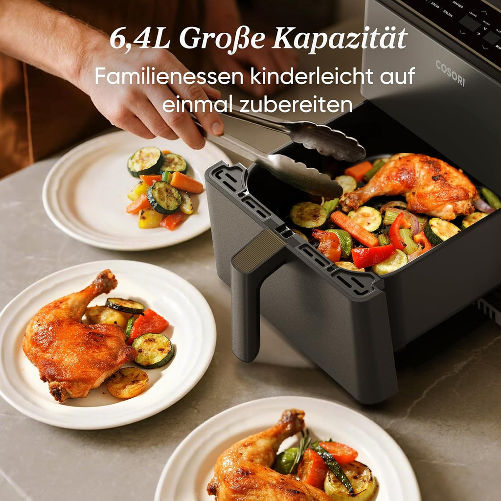 Cosori Airfryer, 11-in-1 6,4L Heißluftfritteuse, Dual Blaze Technologie