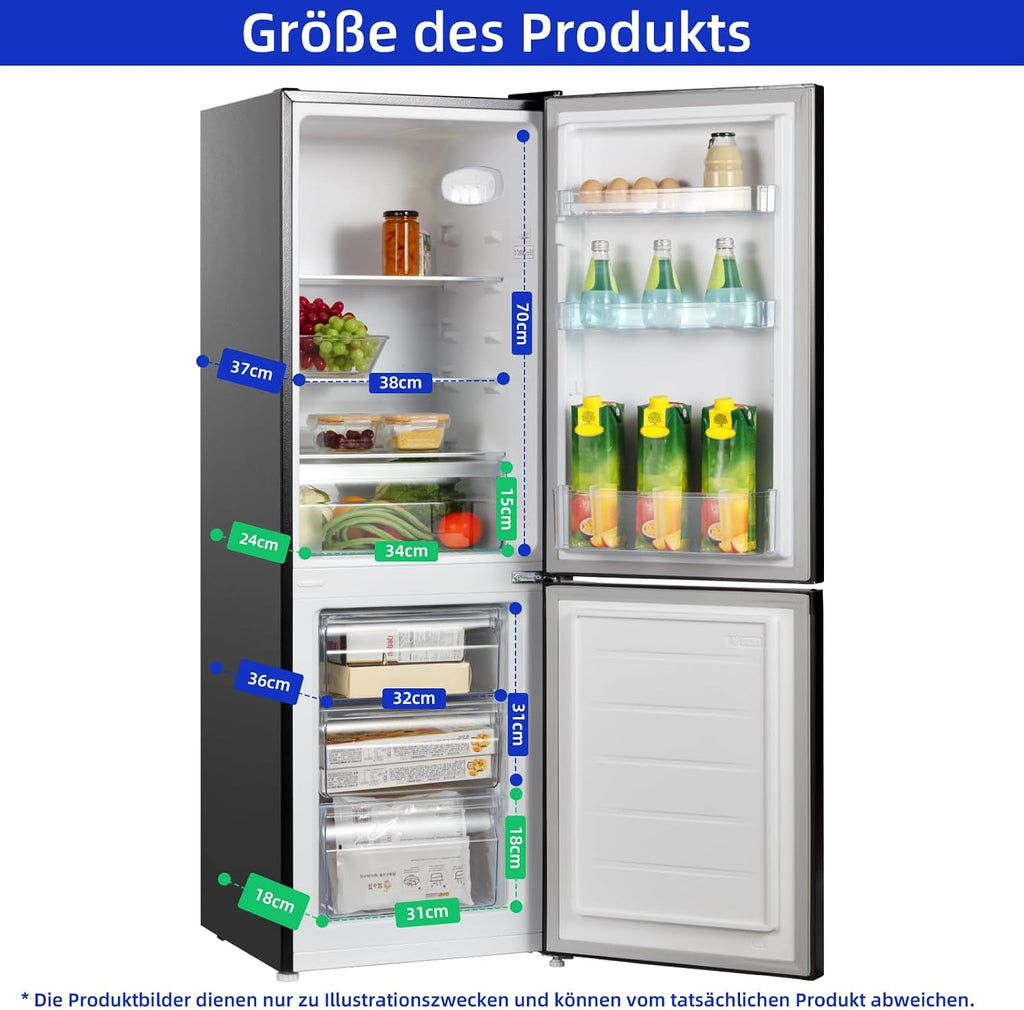 CHiQ Kühl-Gefrierkombination 157L(109L/48L), EEK C, 4-Sterne Gefrieren