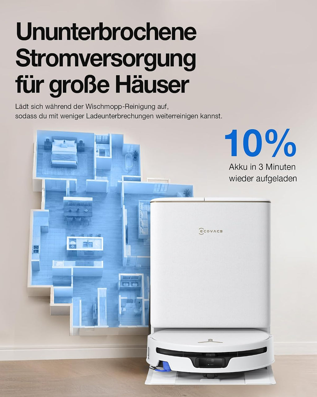 ECOVACS T90S PRO Omni Saugroboter mit Wischfunktion, 40.000 Pa, Blast