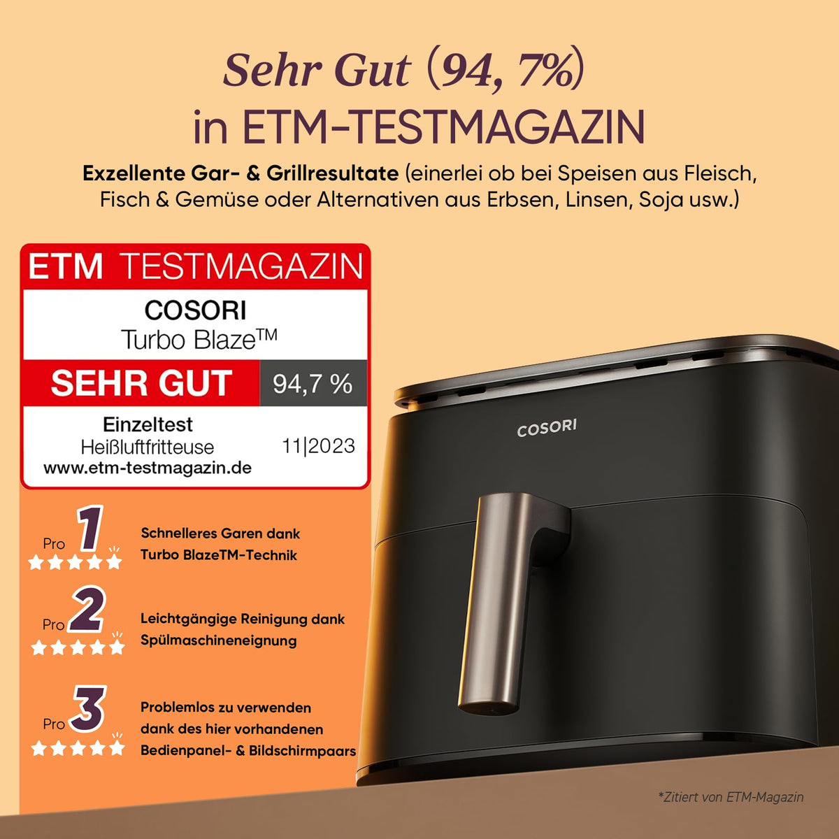 Cosori Airfryer, 11-in-1 6,4L Heißluftfritteuse, Dual Blaze Technologie