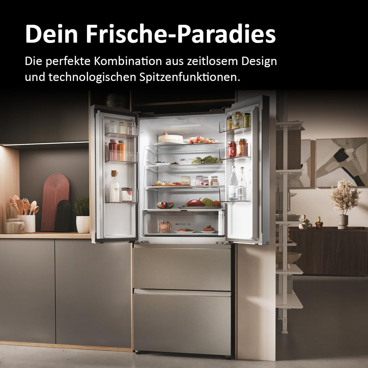 Haier French Door Kühl-Gefrierkombination FD 70 Serie 3 HFR3718ENMM