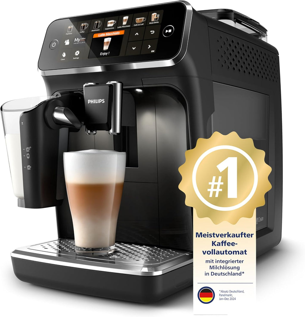PHILIPS Kaffeevollautomat LatteGo 5400 Serie, Schwarz, 12 Spezialitäten