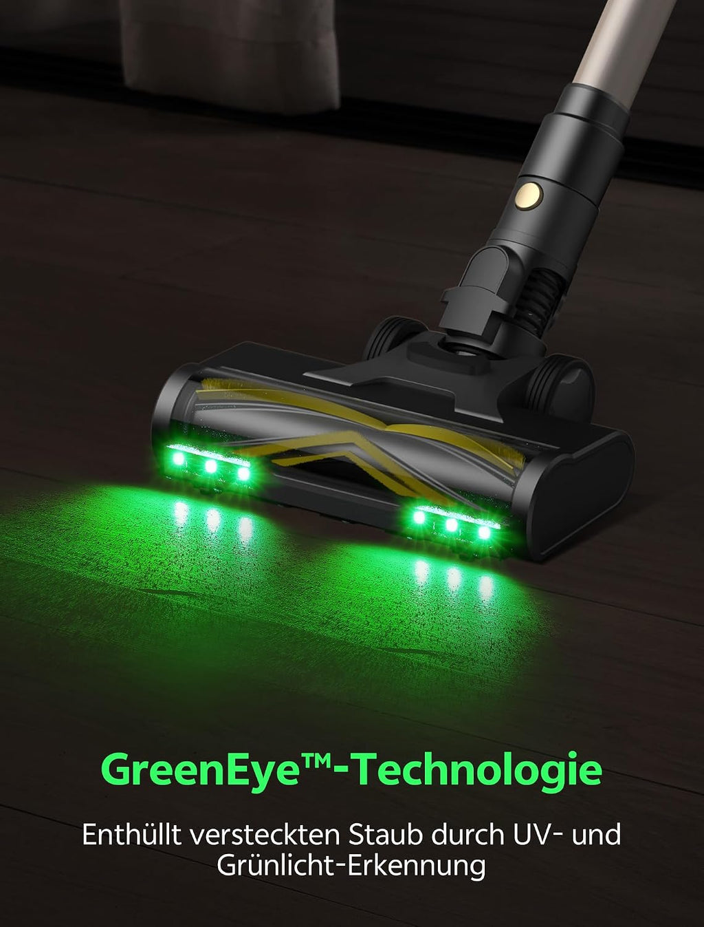 Ultenic Akku Staubsauger, 600W/55000Pa/ 65Min, Staubsauger Kabellos mit GreenEye Technologie, Teleskoprohr& Freistehend, 6 Schichten Filter, Anti-Verhedderungs-Bürste, for Tierhaare/Teppiche/Hartböden