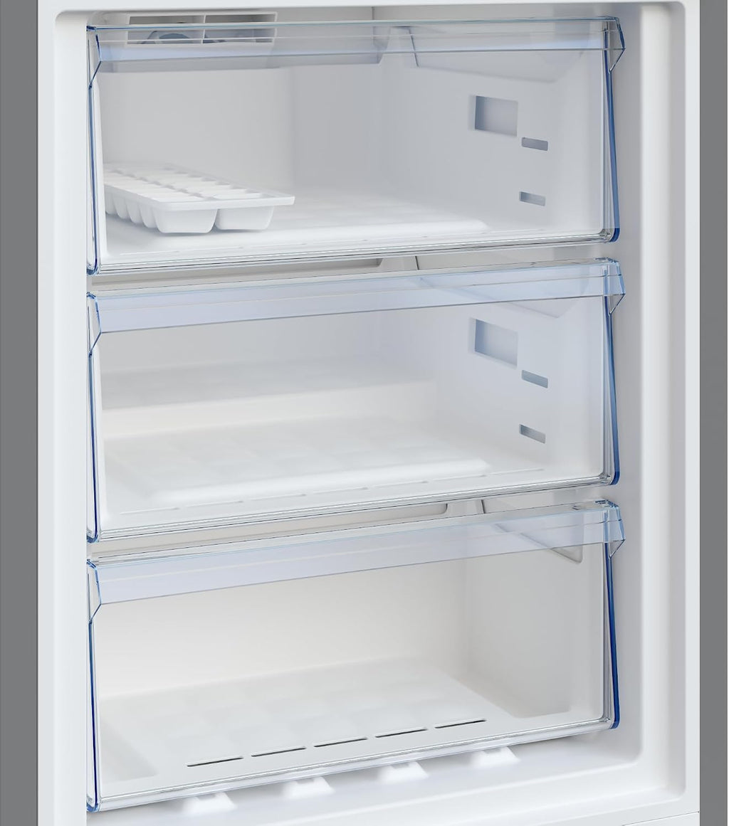 Beko B5RCNA346HG freistehende Kühl/-Gefrierkombination, 301 l Nettovolumen, 209 l Kühlen, 92 l Gefrieren, No Frost, AeroFlow, Automatische Abtauung im Kühlteil, 3 Gefrierschubladen, Manhattan Gray