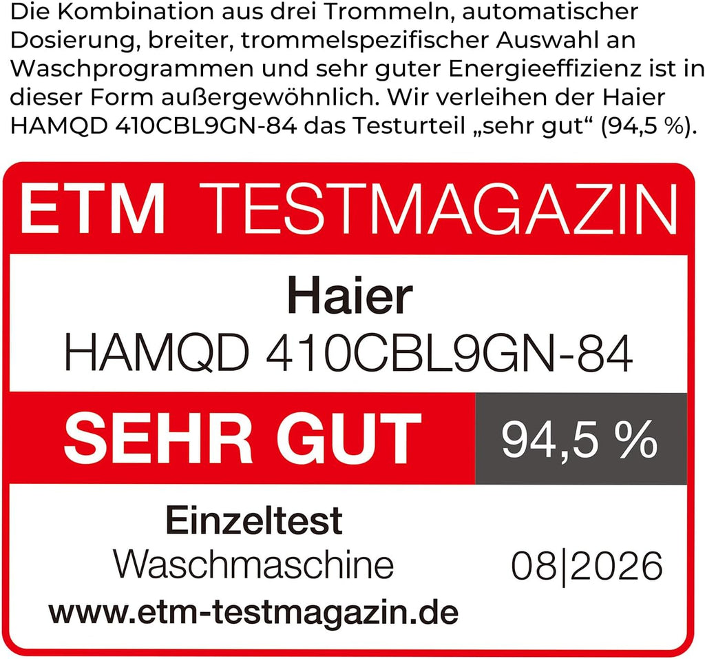Haier MultiWash Waschmaschine 10+1+1kg HAMQD 410CBL9GN-84