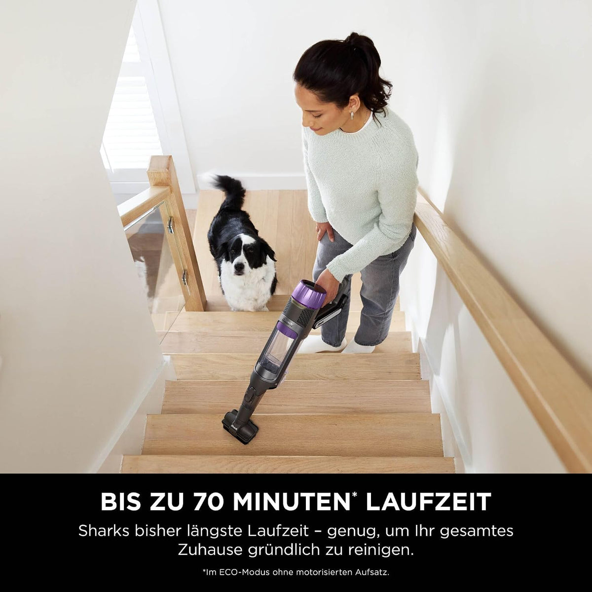 Shark PowerDetect Akku-Staubsauger mit Absaugstation, 70 Min., Weiß/Grau