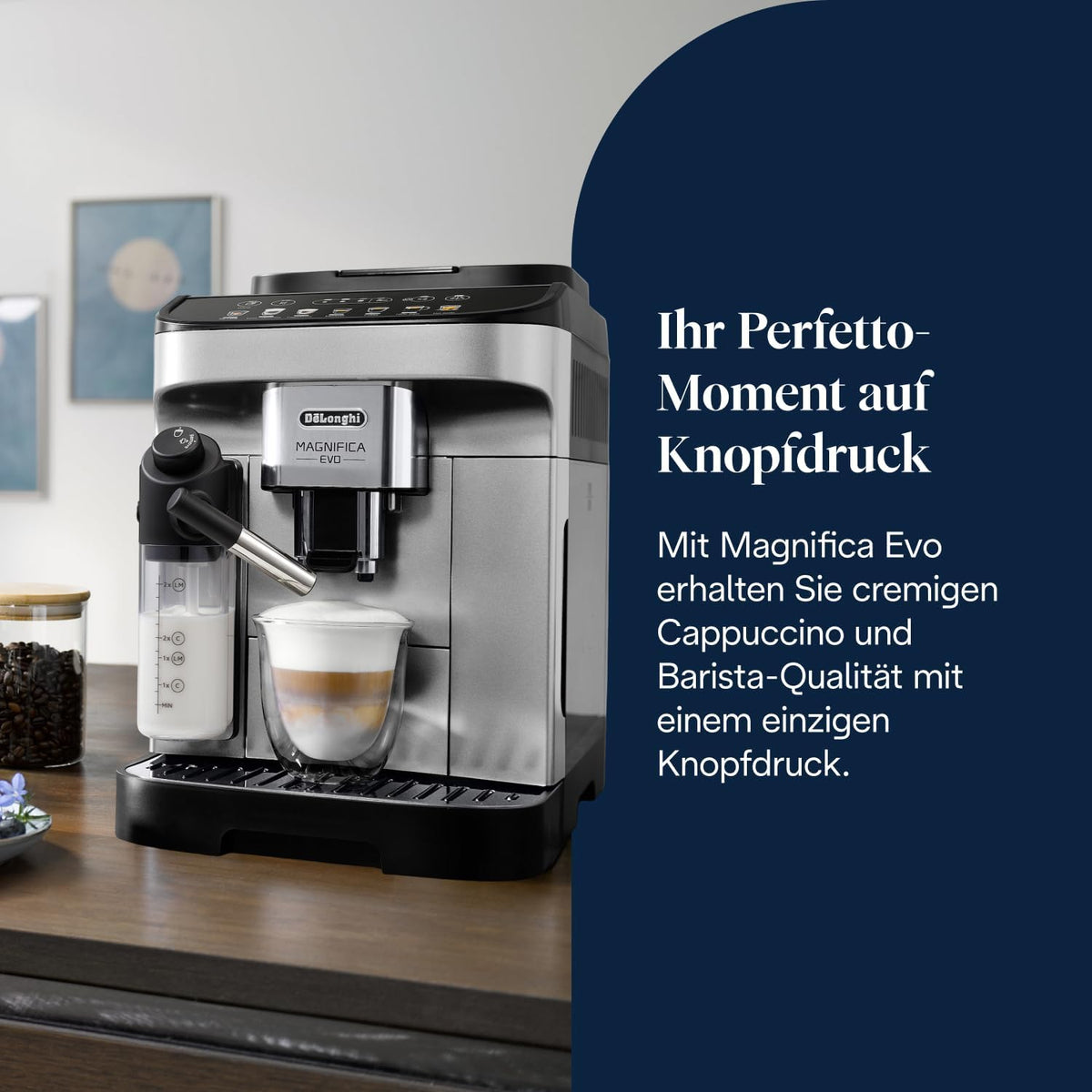 De'Longhi Magnifica Evo - Kaffeevollautomat 7 Getränke Silber-Schwarz