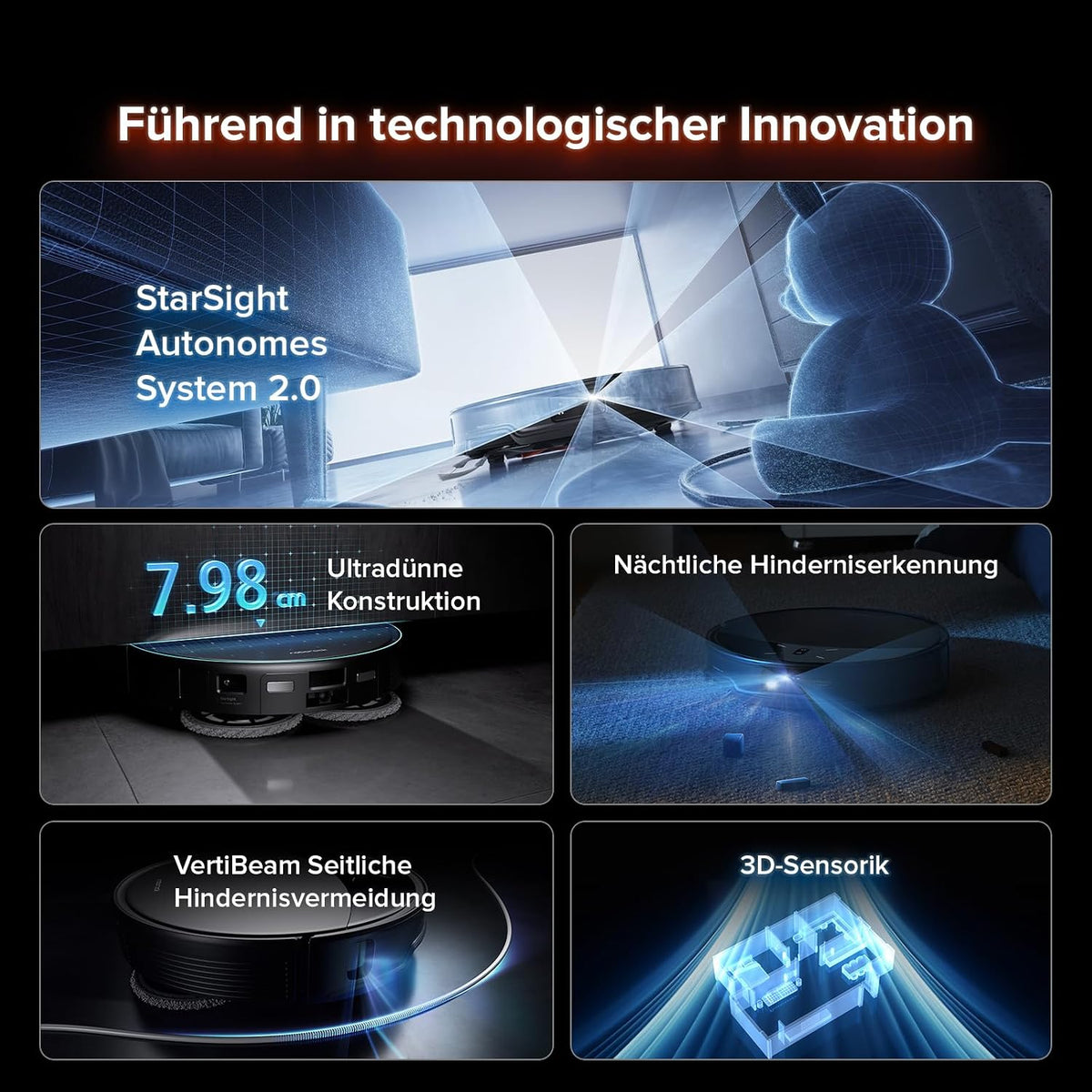 roborock Saros 10R Saugroboter mit Wischfunktion&angebbarem Wischmopp