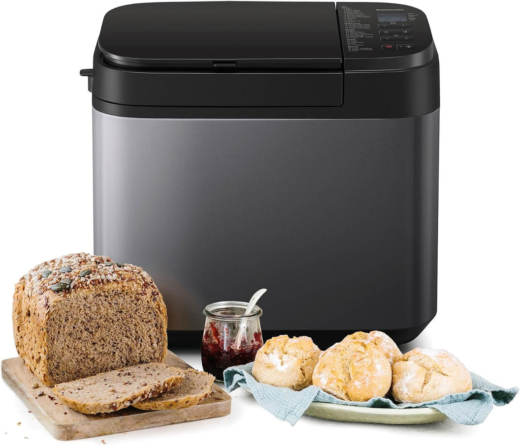 Panasonic SD-YR2540 Premium Grau Vollautomatischer Brotbackautomat, horizontales Design und Hefespender, 32 automatische Programme, zwei Temperatursensoren, 13-Stunden-Zeitvorwahl, Grau