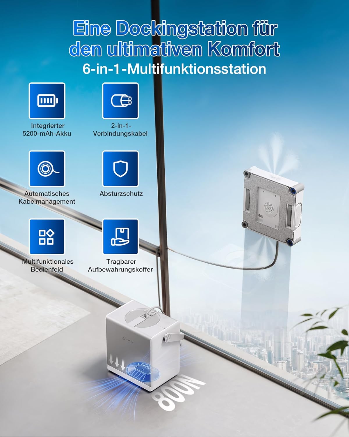 ECOVACS WINBOT W2S Omni Fensterputzroboter mit Multifunktionsstation