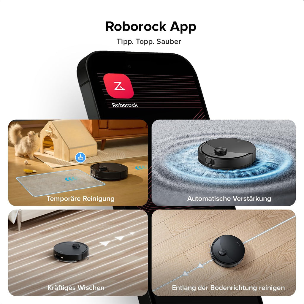 roborock Q10 S5-Set Saugroboter mit Wischfunktion, 10.000 Pa Saugkraft