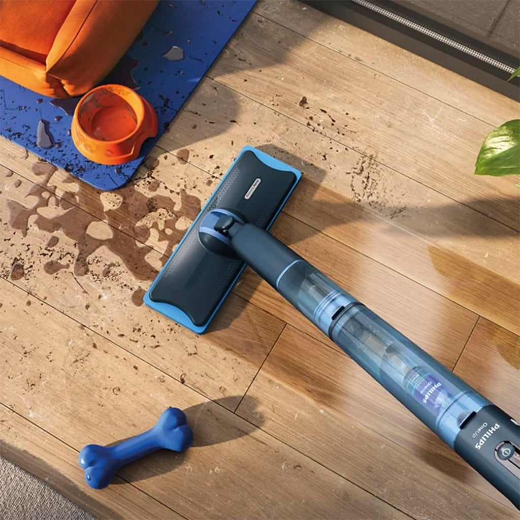 PHILIPS OneUp 5000 Elektrischer Wischmopp, Blau, 2X sauberere Böden