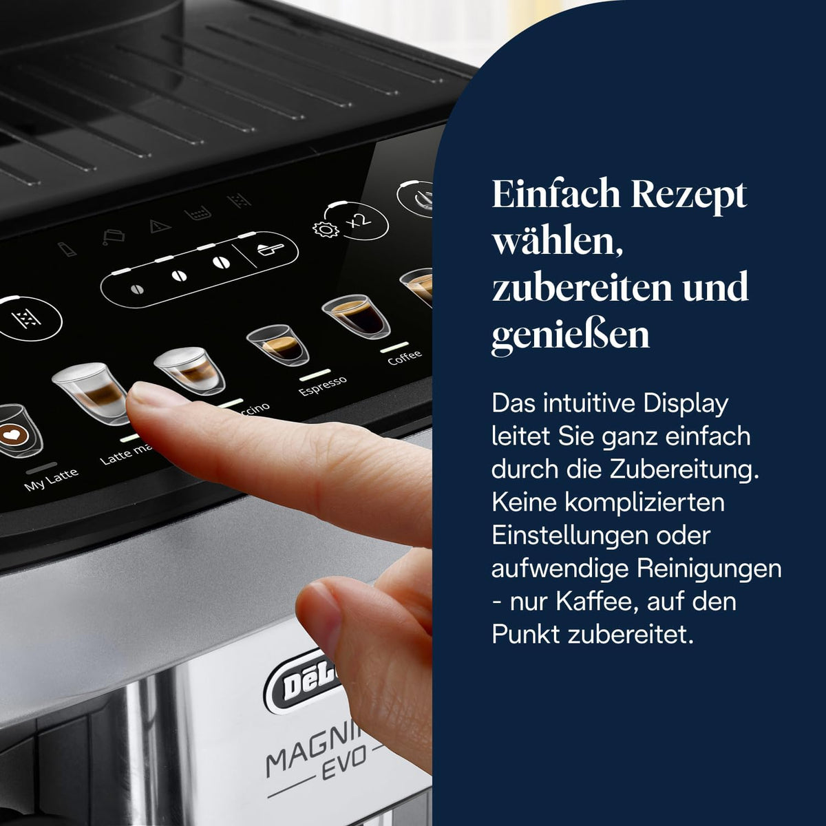 De'Longhi Magnifica Evo - Kaffeevollautomat 7 Getränke Silber-Schwarz