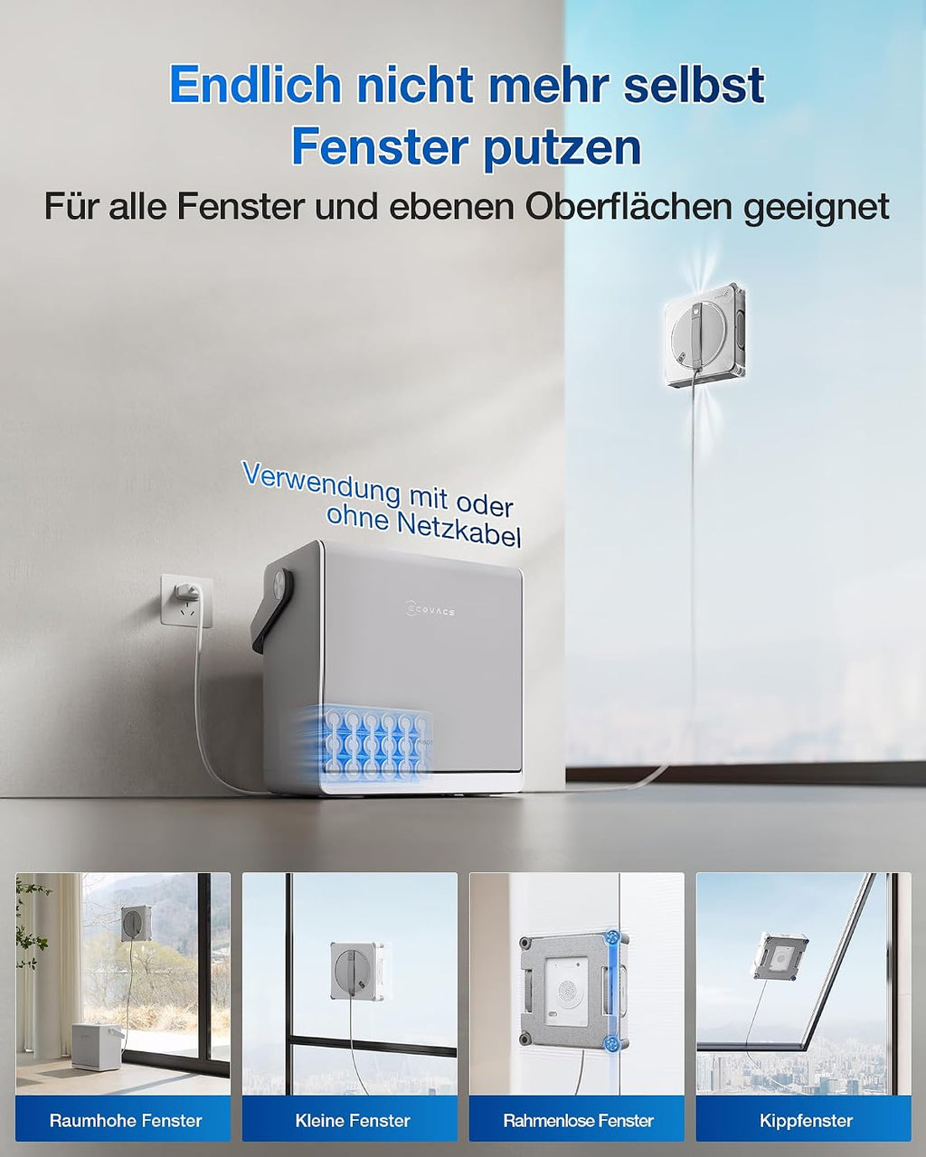 ECOVACS WINBOT W2S Omni Fensterputzroboter mit Multifunktionsstation