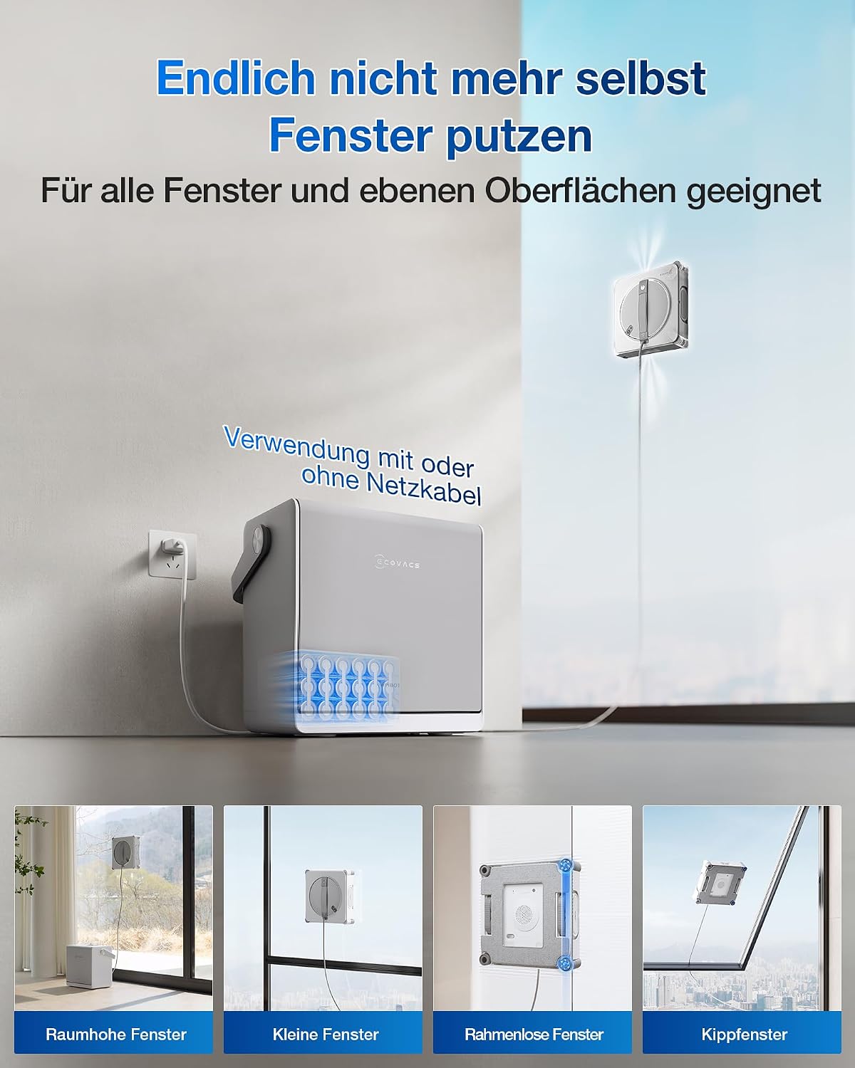 ECOVACS WINBOT W2S Omni Fensterputzroboter mit Multifunktionsstation