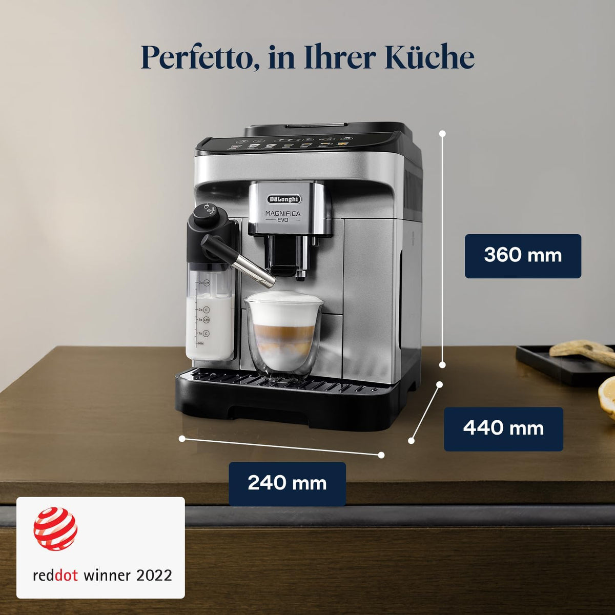 De'Longhi Magnifica Evo - Kaffeevollautomat 7 Getränke Silber-Schwarz