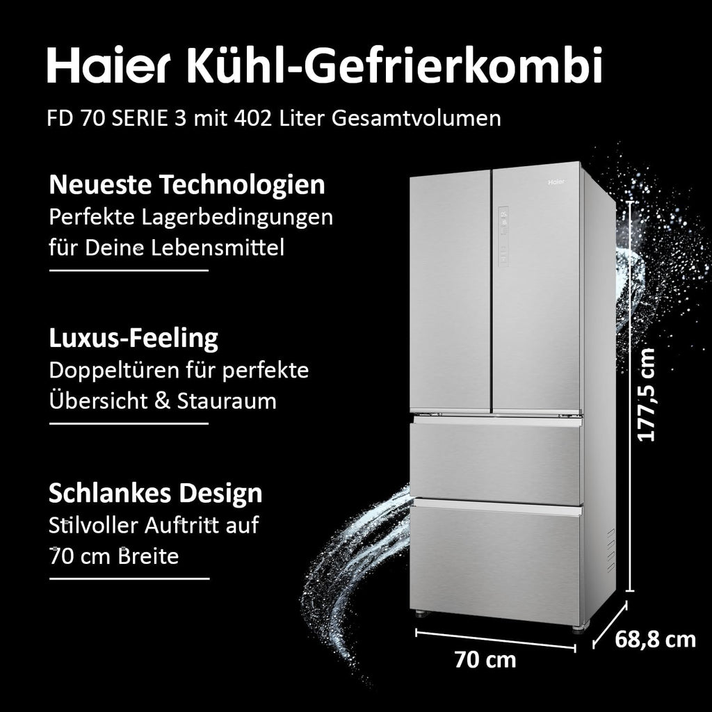 Haier French Door Kühl-Gefrierkombination FD 70 Serie 3 HFR3718ENMM