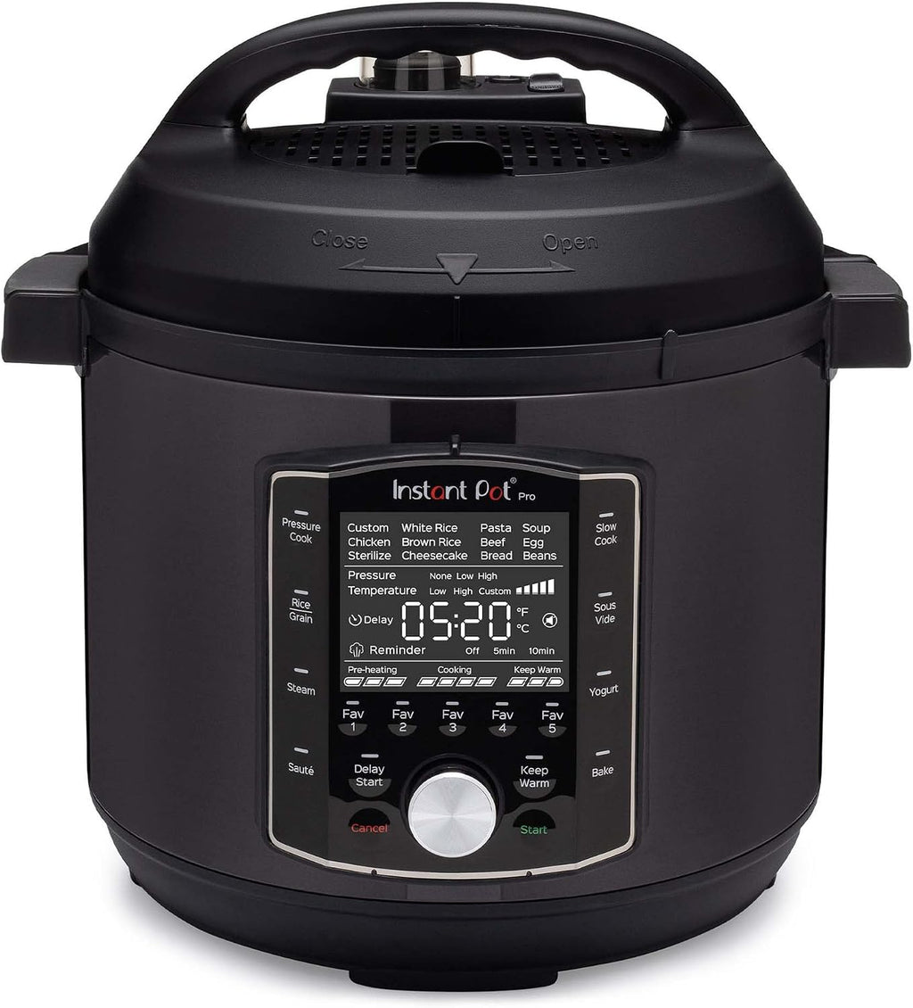 Instant Pot Pro, 5,7L Elektro-Multikocher, 10-in-1 Schnellkochtopf, Schwarz