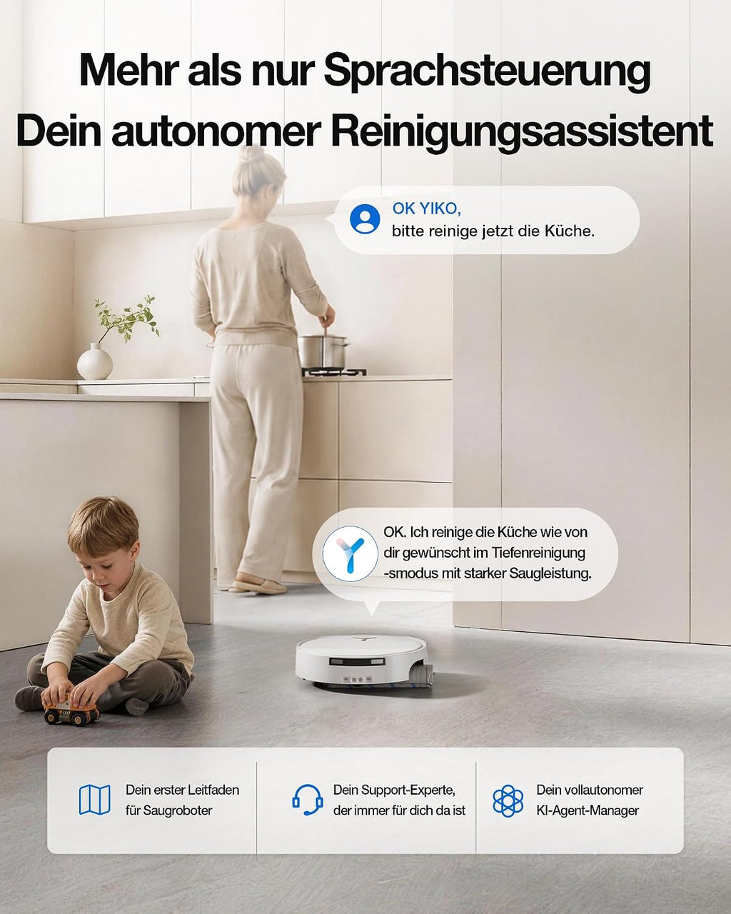 ECOVACS T90S PRO Omni Saugroboter mit Wischfunktion, 40.000 Pa, Blast