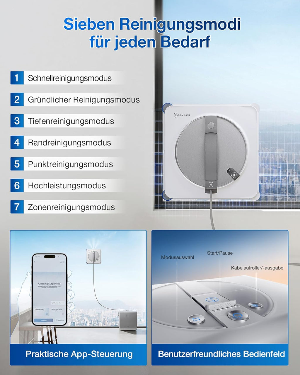ECOVACS WINBOT W2S Omni Fensterputzroboter mit Multifunktionsstation