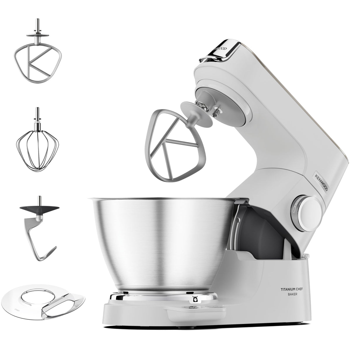 Kenwood Titanium Chef Baker - Küchenmaschine 5l+3,5l Schüsseln 1200W Silber