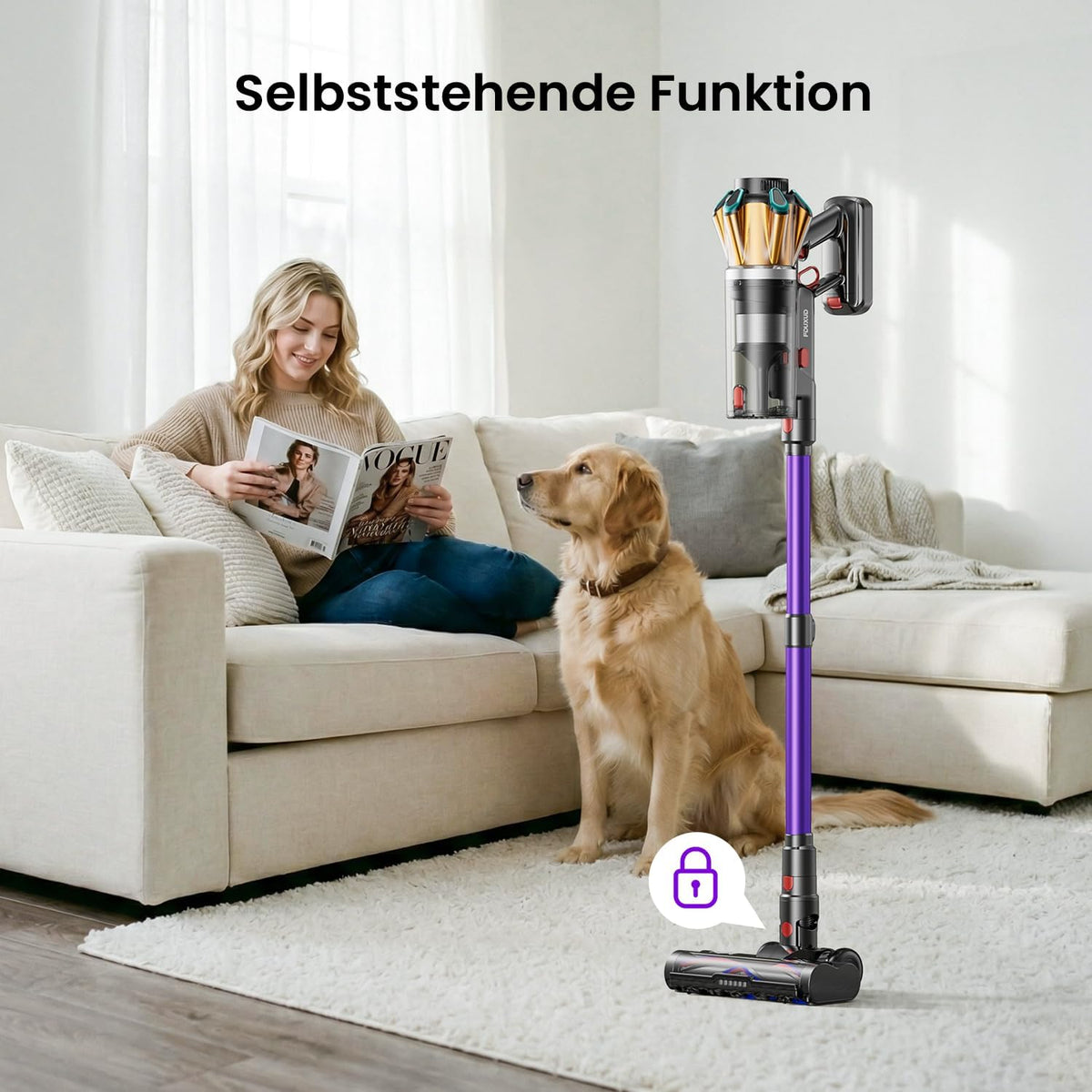 Akku Staubsauger Kabellos 650W/55kPa/70Min mit Hurrikanmodus