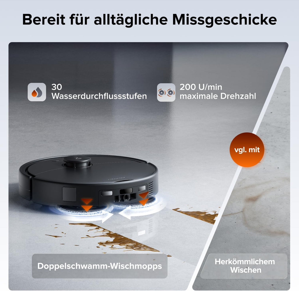 roborock Qrevo 2 Pro Saugroboter mit Wischfunktion, 25.000 Pa Saugkraft