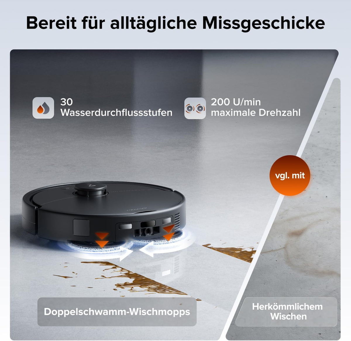 roborock Qrevo 2 Pro Saugroboter mit Wischfunktion, 25.000 Pa Saugkraft