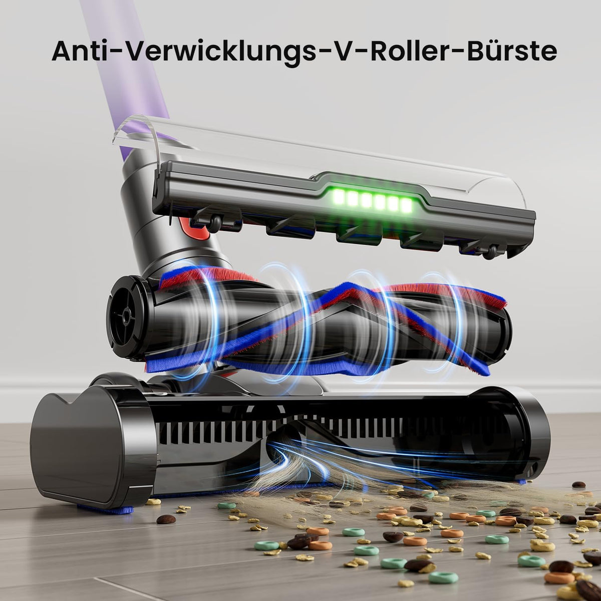 Akku Staubsauger Kabellos 650W/55kPa/70Min mit Hurrikanmodus